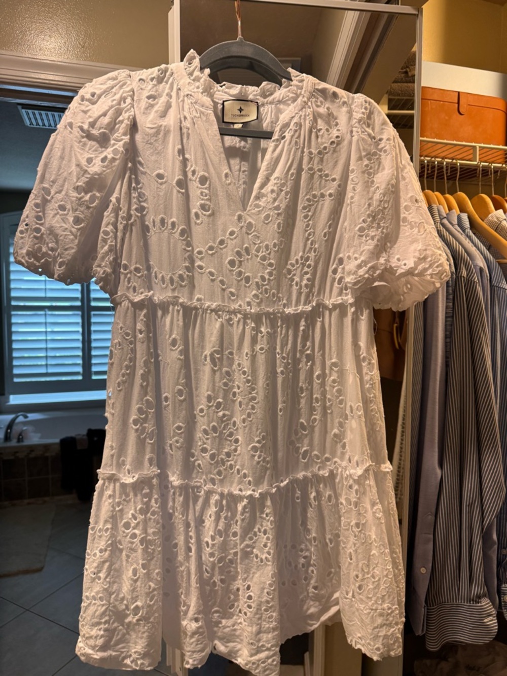 Tuckernuck White Eyelet Tiered Mini Dress